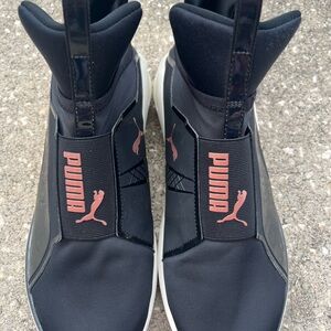Puma High Tops Black and Pink Size 7